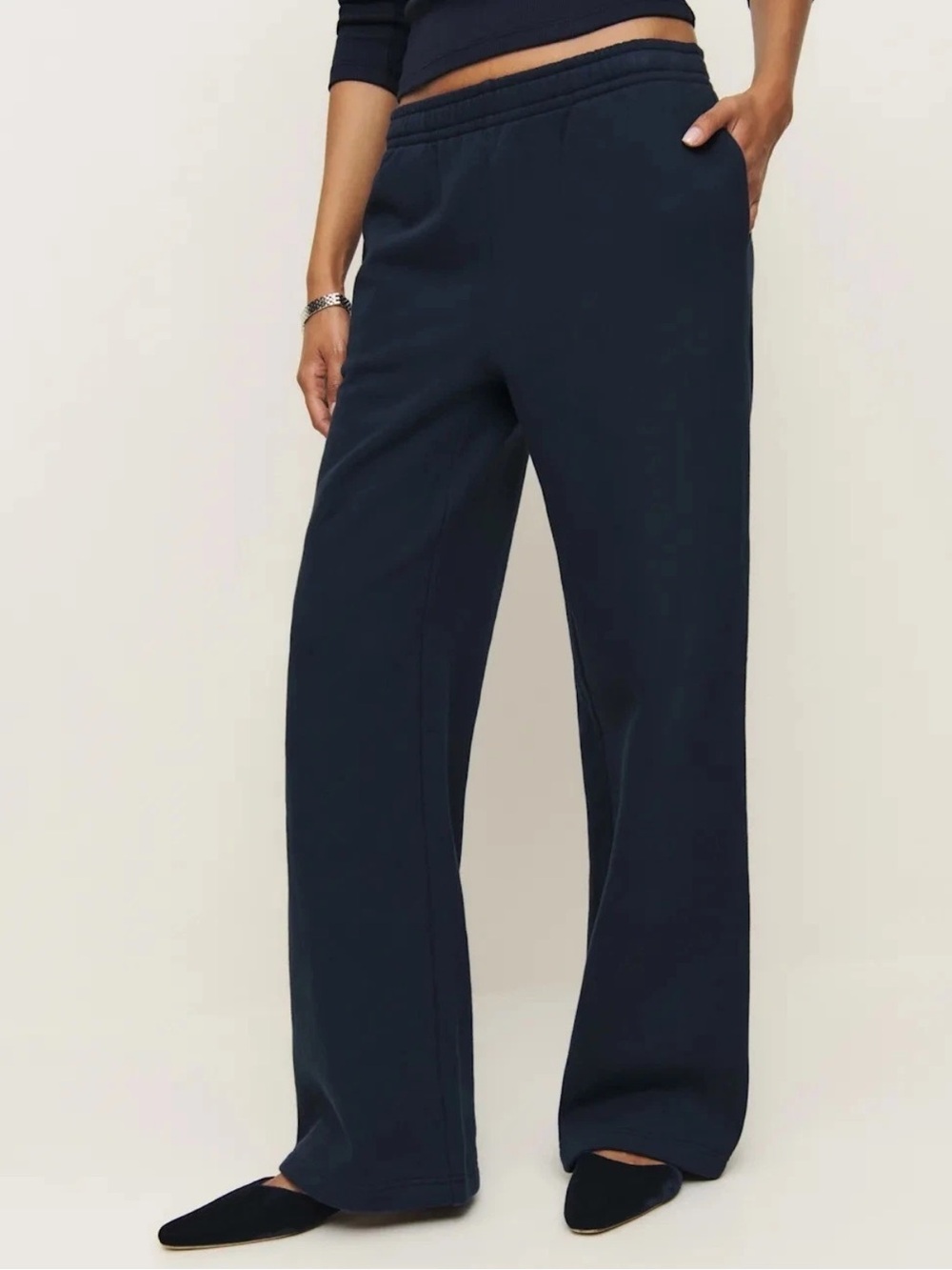 Reformation Kira Wide Leg Sweatpants Organic Cotton Minimalist Loungewear